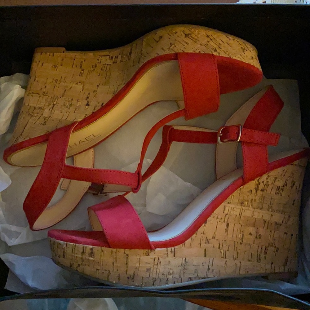 Super cute red suede wedges! Perfect condition!